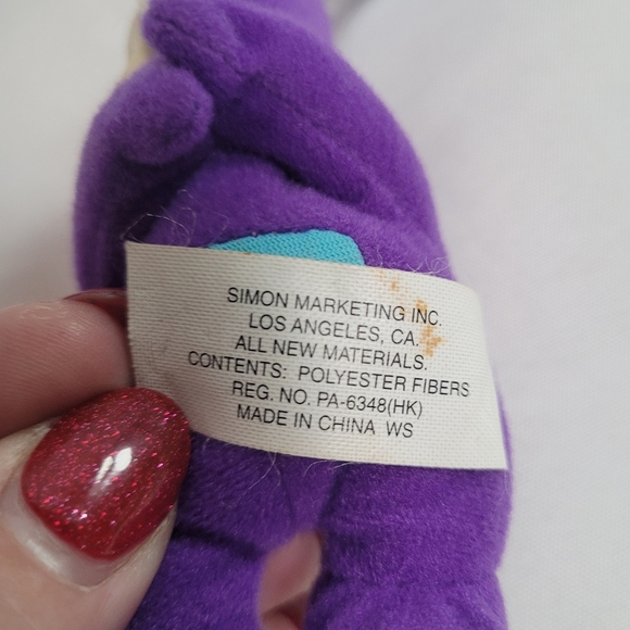 Vintage Teletubbies Purple Tinky Winky Hugger Clip On McDonalds 2000 Plush Toy - Picture 8 of 9